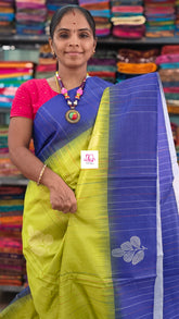 Fancy saree Semi tussar Neon green