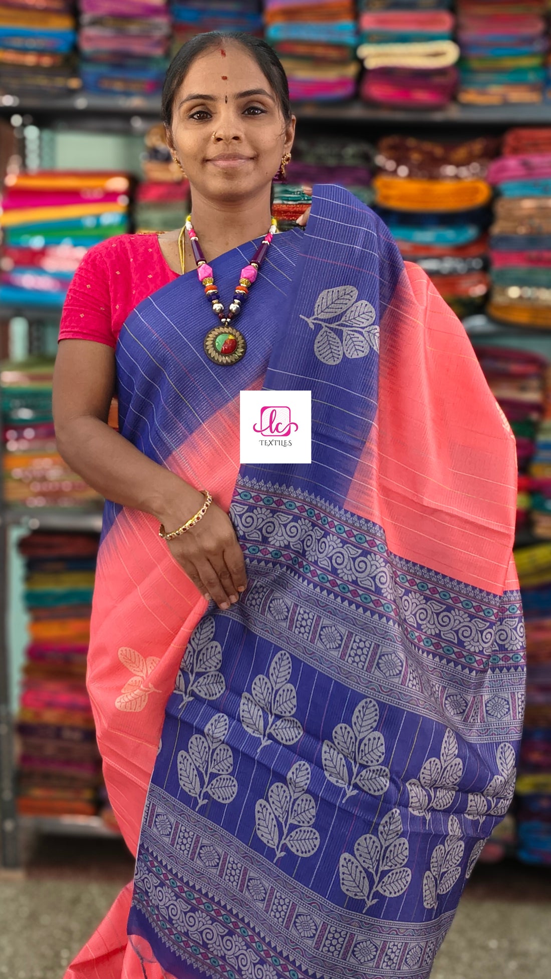 Fancy saree Semi tussar Peach