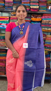 Fancy saree Semi tussar Peach