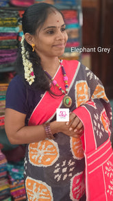 Fancy saree Linen saree Elephant Grey