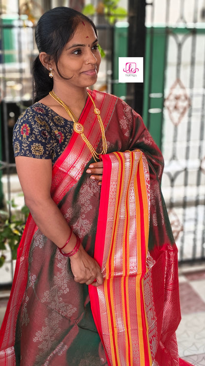 Handloom Kanchi  Silk Cotton All over body design Manthulir