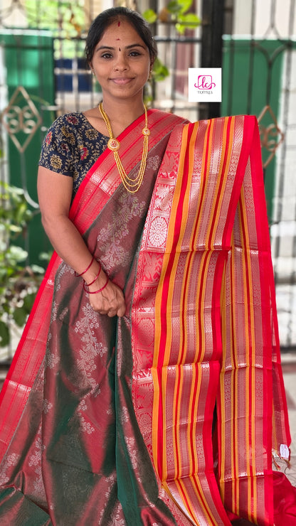 Handloom Kanchi  Silk Cotton All over body design Manthulir