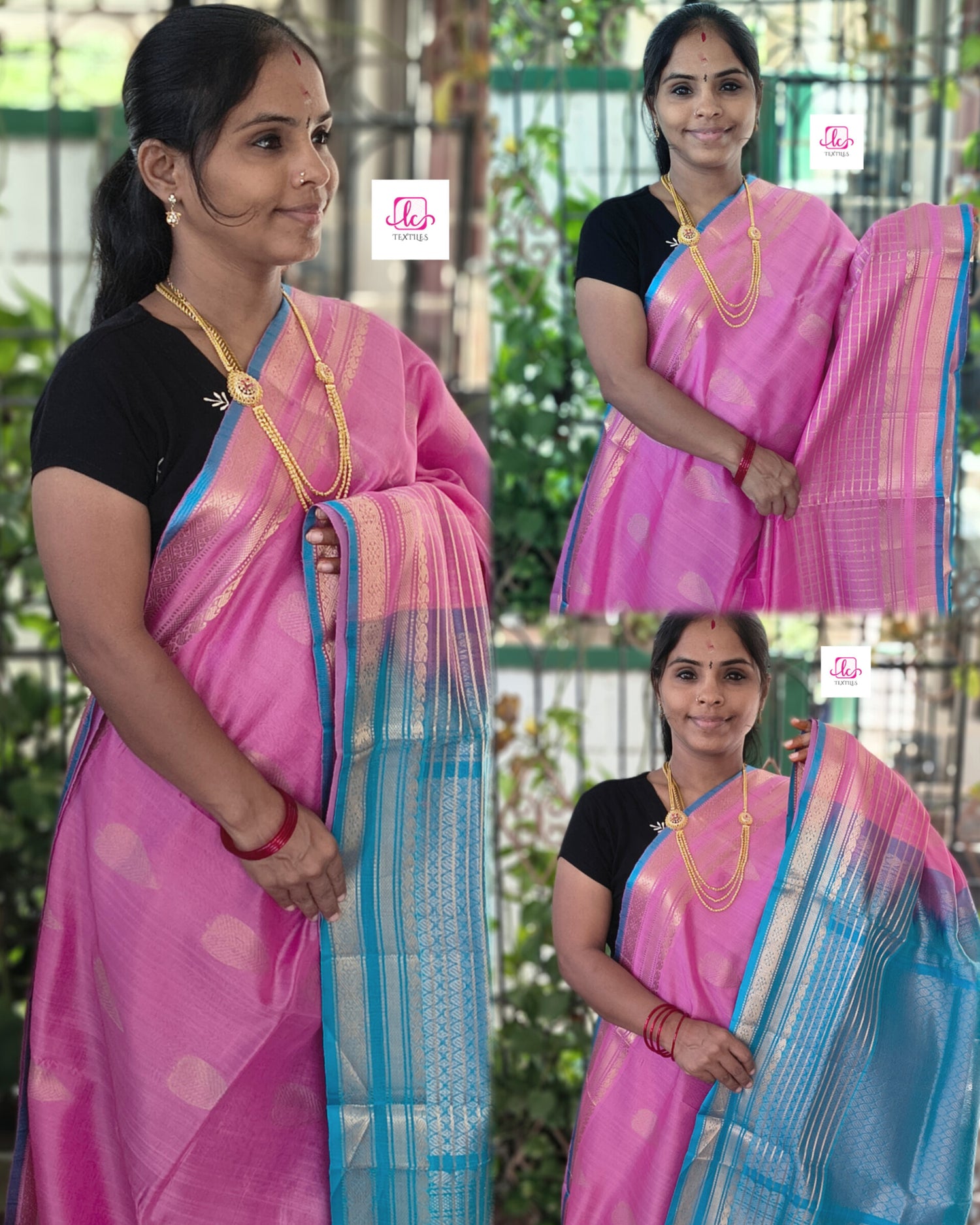 Handloom Kanchi  Silk Cotton Butta Baby Pink