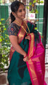 Handloom Kanchi  Silk Cotton Dark green