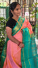 Handloom Kanchi  Silk Cotton -Korvai Checks-Peach- HSC58
