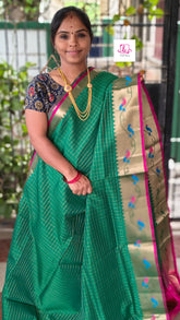 Handloom Kanchi  Silk Cotton green
