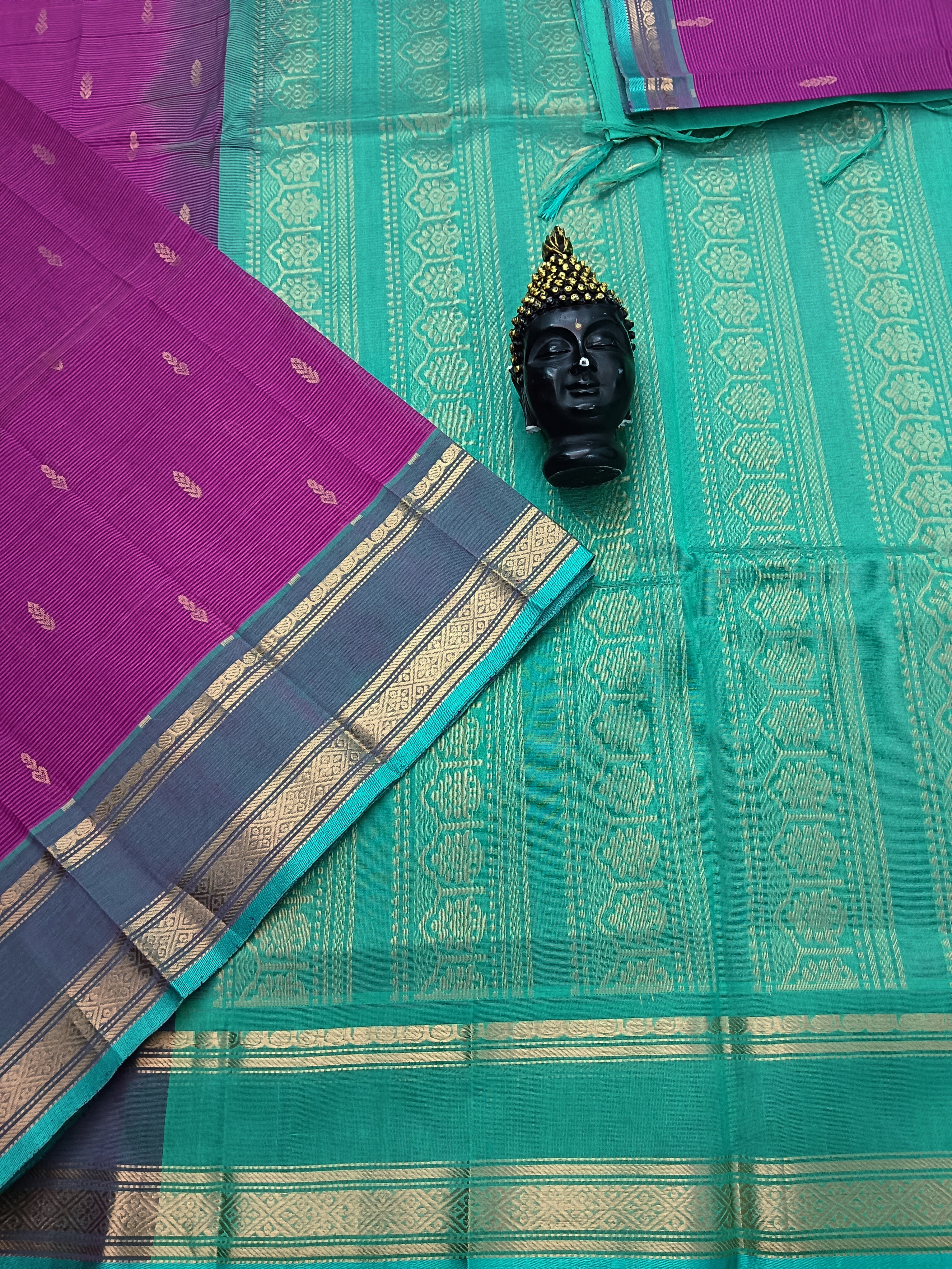 Handloom Kanchi  Silk Cotton Butta mejantha pink