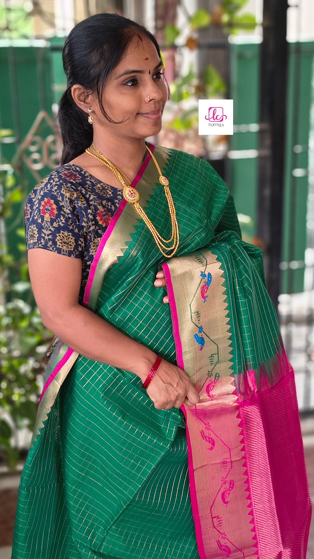 Handloom Kanchi  Silk Cotton green