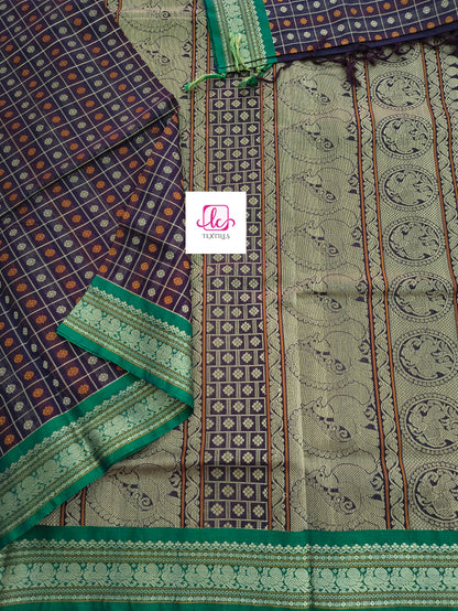 Heritage Handwoven cotton 1000 butta Brown