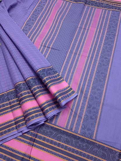 Heritage Handwoven cotton Lakshadeepam Lavender 