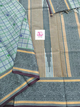 Heritage Handwoven cotton Big Checks Butta Grey 