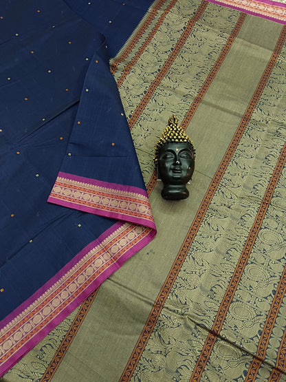 Heritage Handwoven cotton Butta Blue 