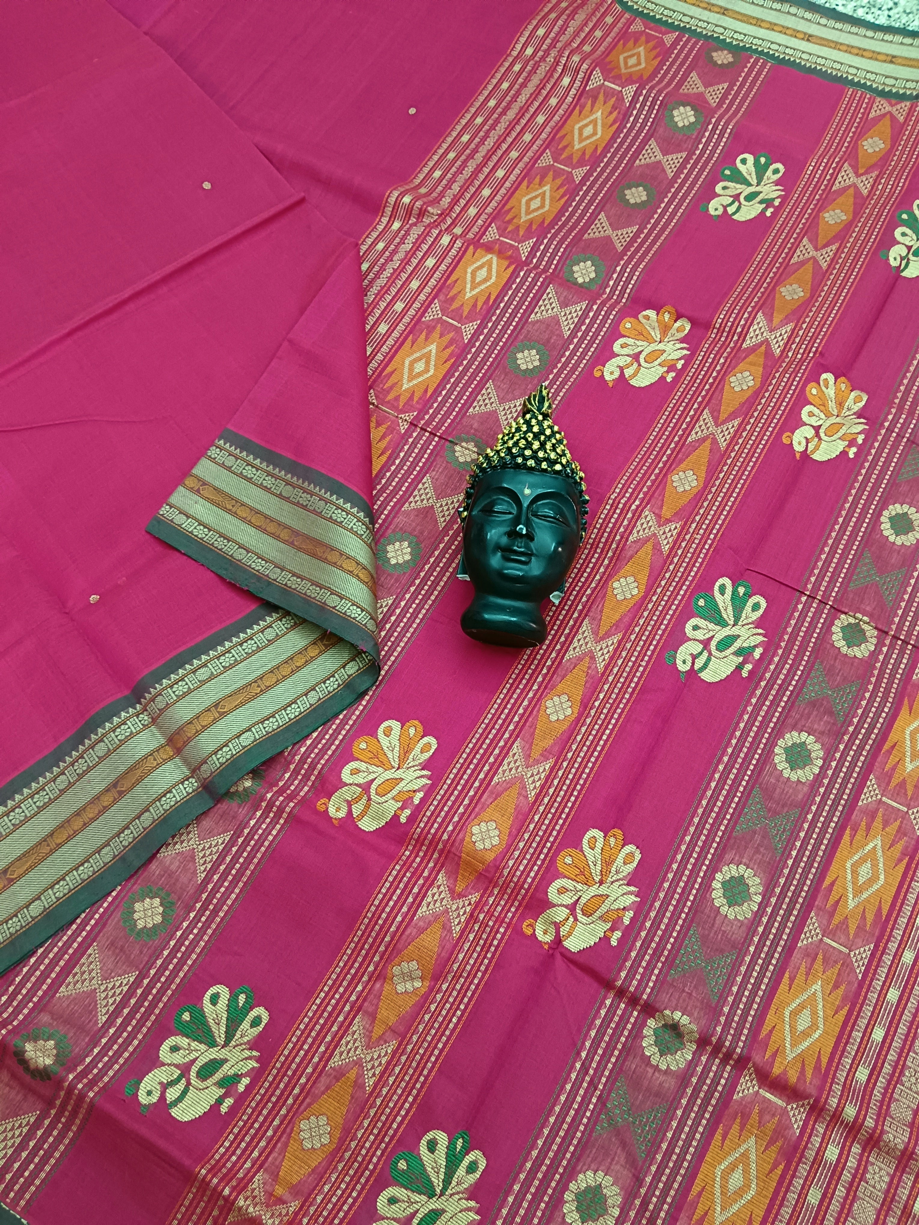 Heritage Handwoven cotton Butta Pink 