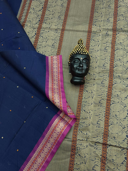 Heritage Handwoven cotton Butta Blue