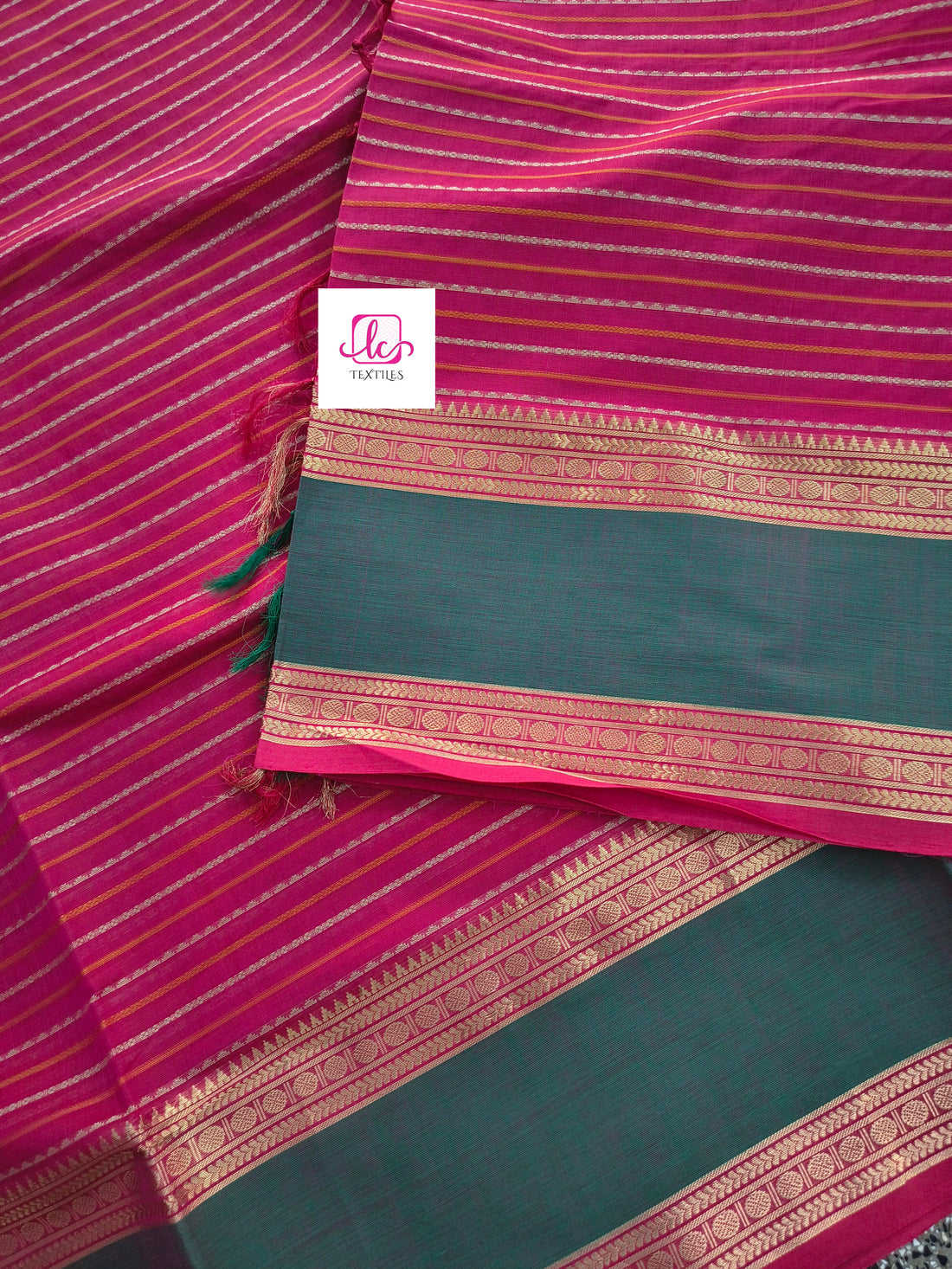 Heritage Handwoven cotton Veldhari Redish Pink 