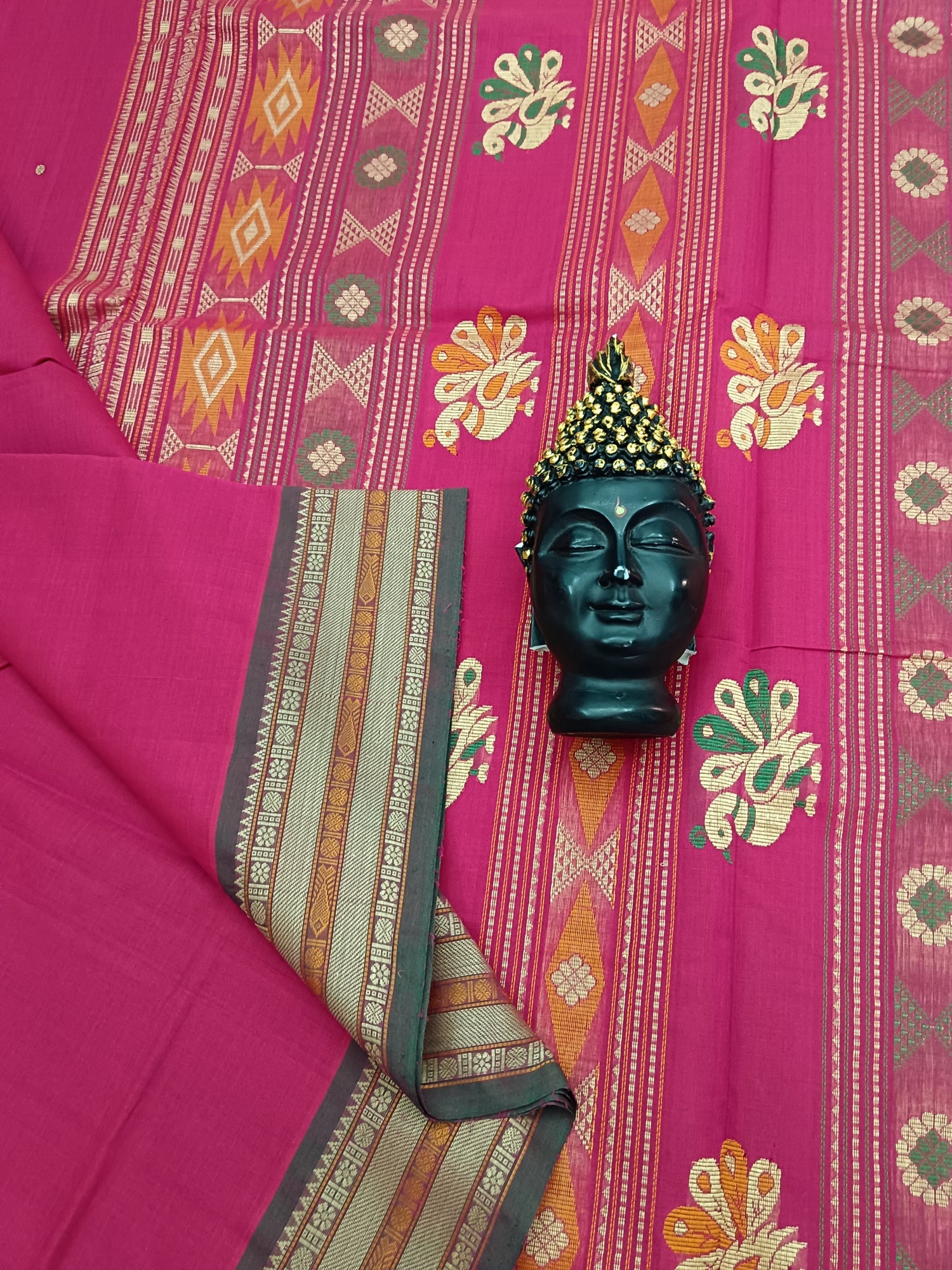 Heritage Handwoven cotton Butta Pink 