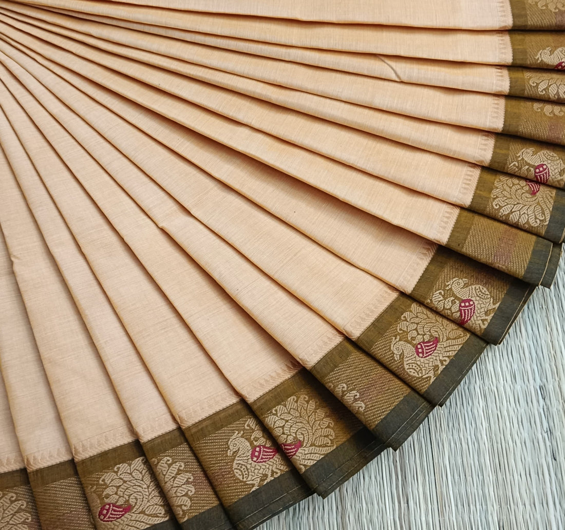 Chettinad Cotton -Daily Wear -Pastel orange - CDW89