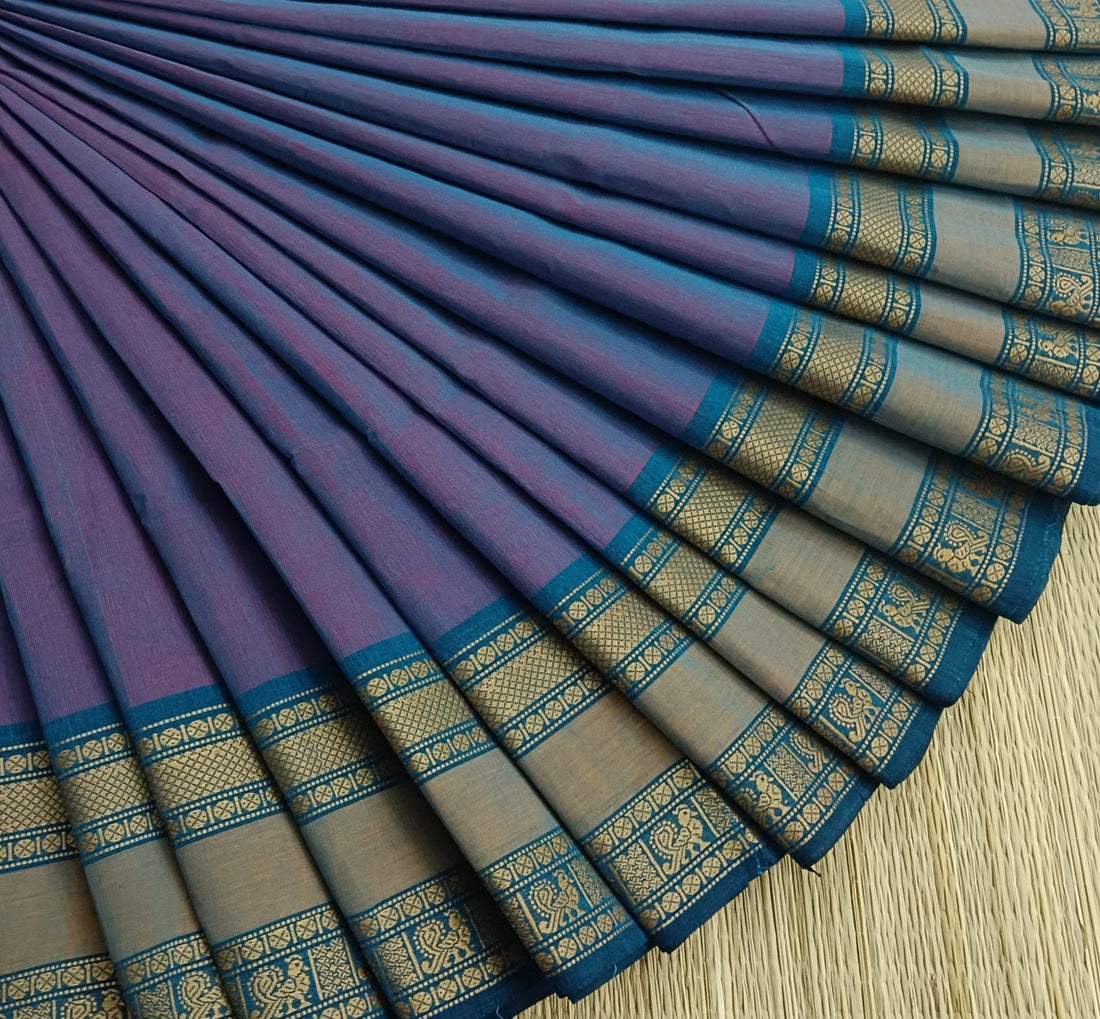 Chettinad Cotton -Daily Wear -Sky Blue Mixed Pink- CDW127