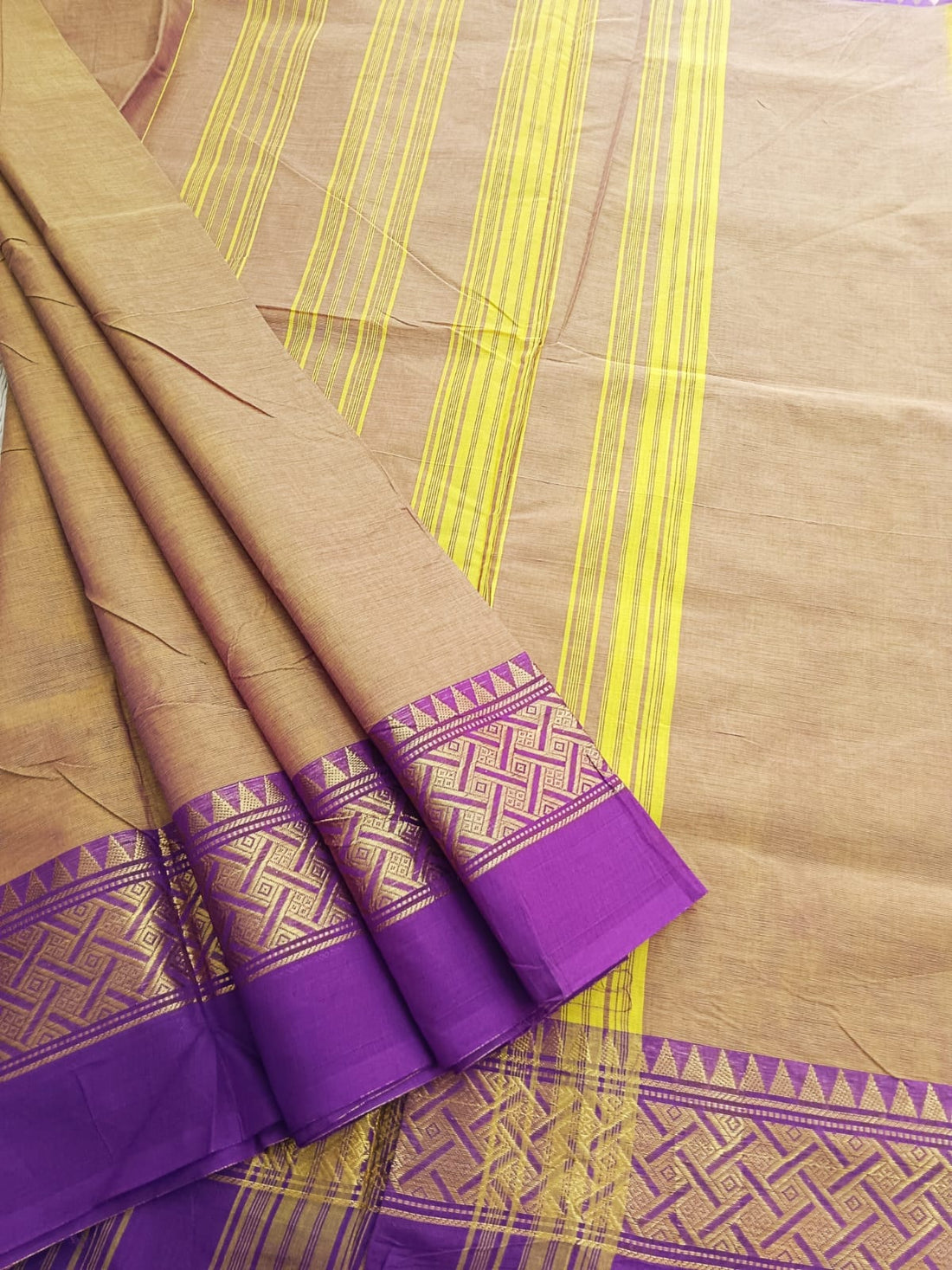 Kanchi Cotton - All Day Fusion -Yellow mixed mejantha Dual tone- KCAF44