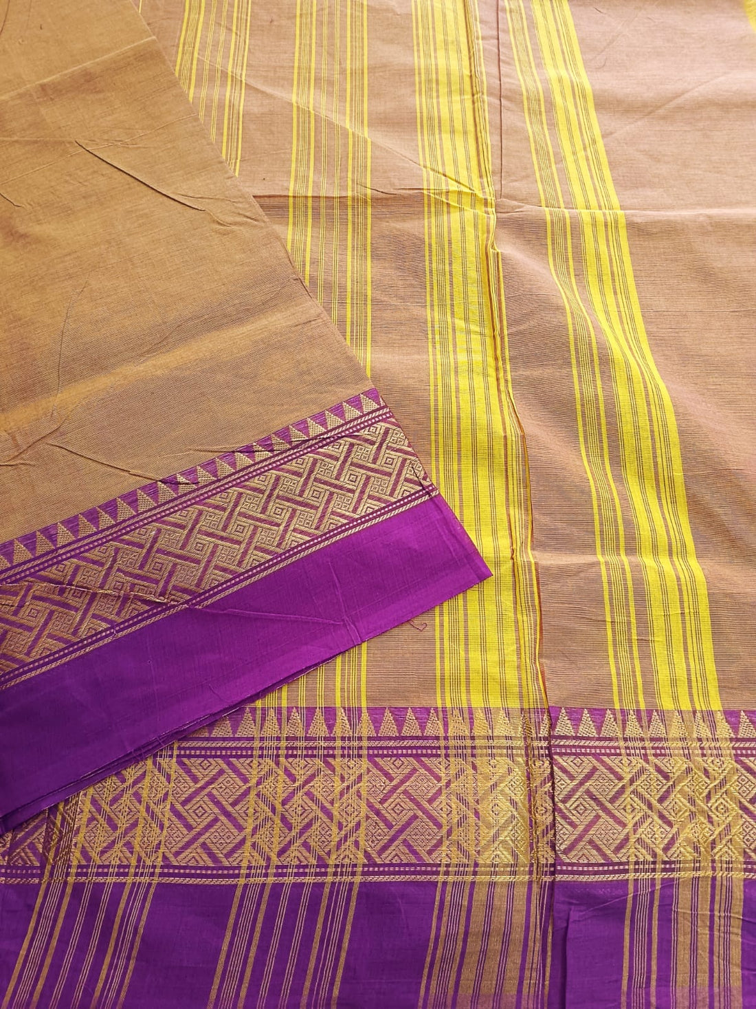 Kanchi Cotton - All Day Fusion -Yellow mixed mejantha Dual tone- KCAF44