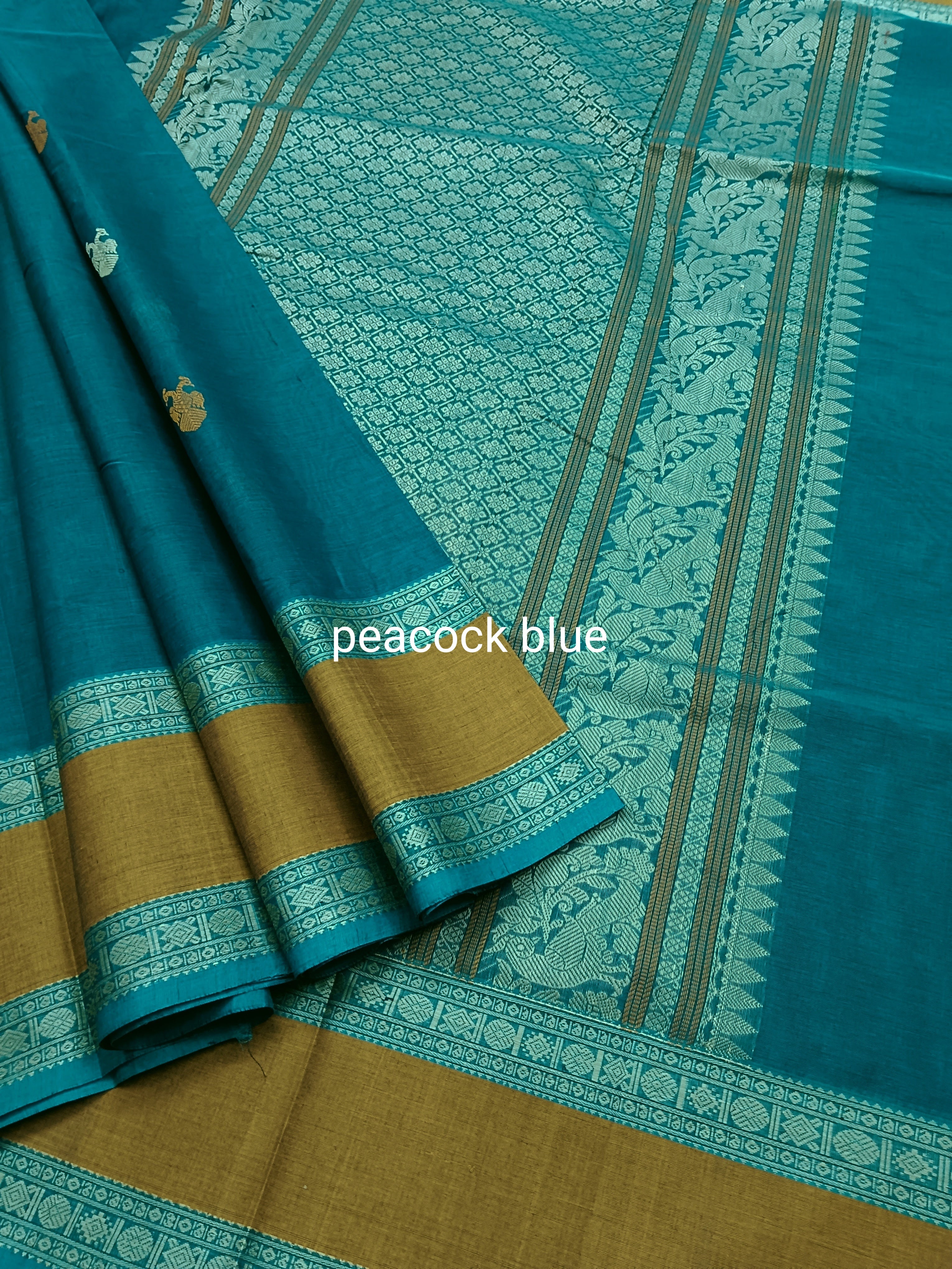 Heritage Handwoven cotton - Greenish Blue -08