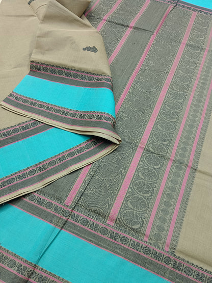 Heritage Handwoven cotton -Butta-Beige khaki -24