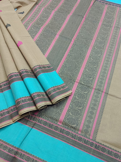 Heritage Handwoven cotton -Butta-Beige khaki -24