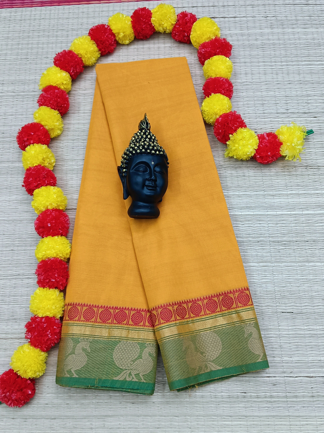 Chettinad Cotton Daily Wear Yellow Saree - CDW06