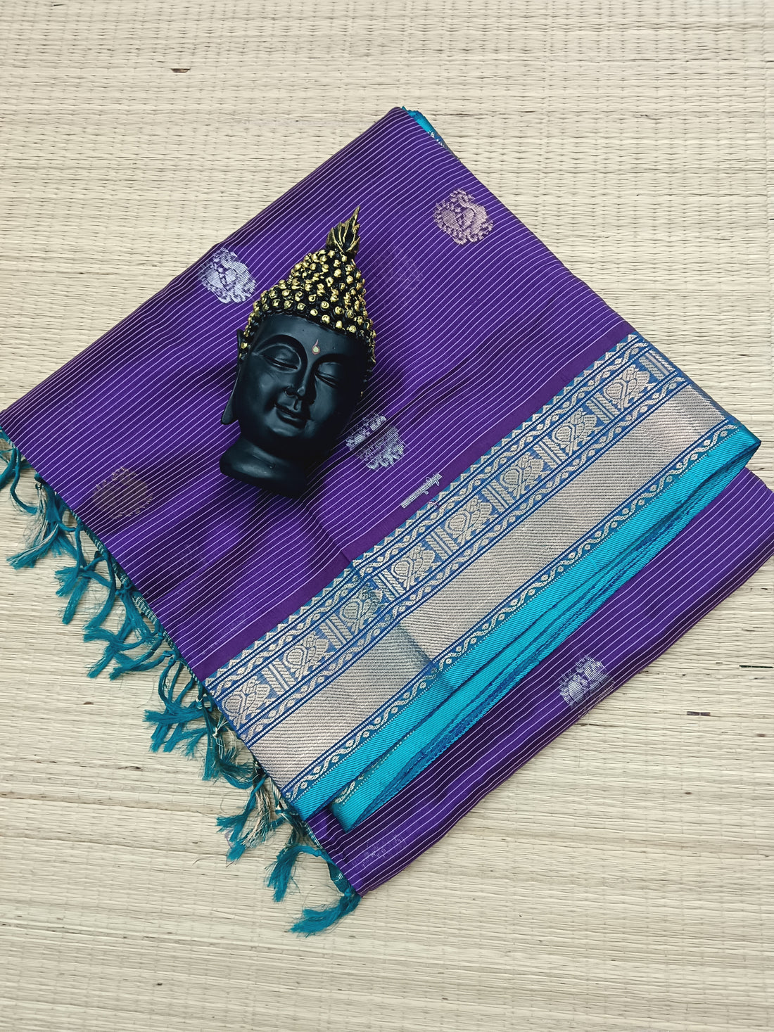 Handloom Kanchi Silk Cotton - Violet -HSC01