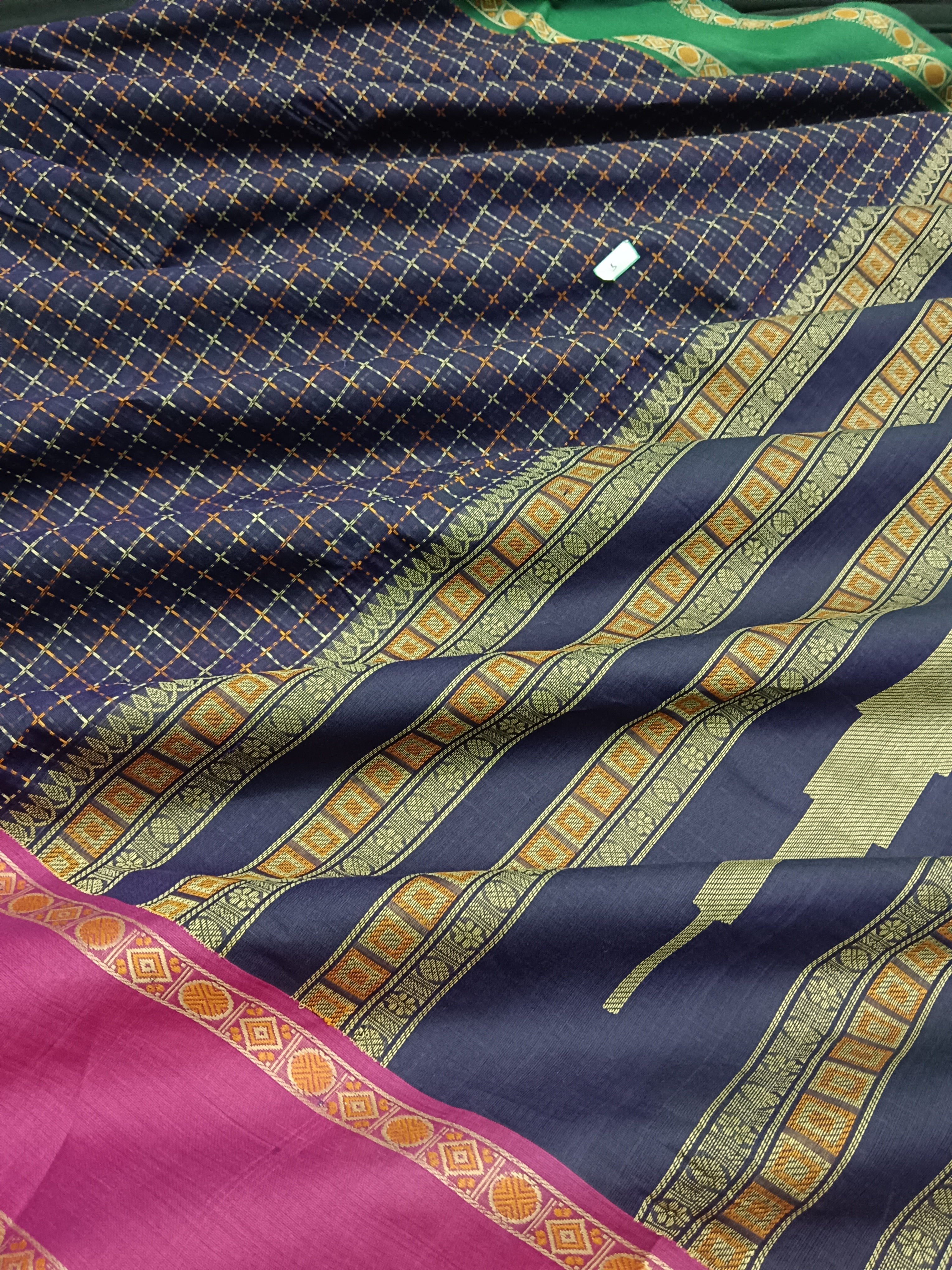 Shubhavastram - Heritage Handwoven Cotton - Ganga-Jamuna  - Blue -02