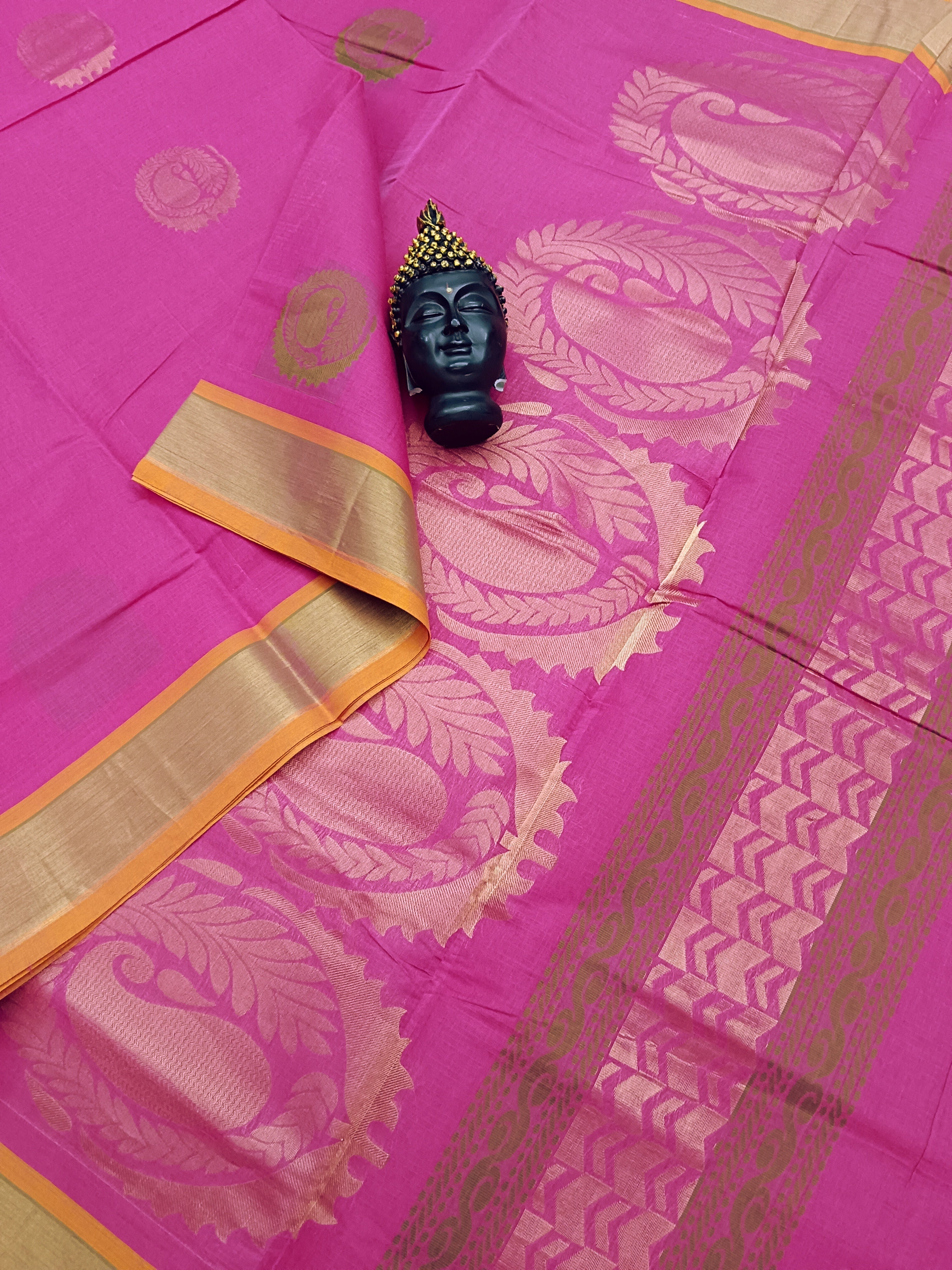 Negamam Cotton Saree - Mango Buta - Zari -Pink - NC 08