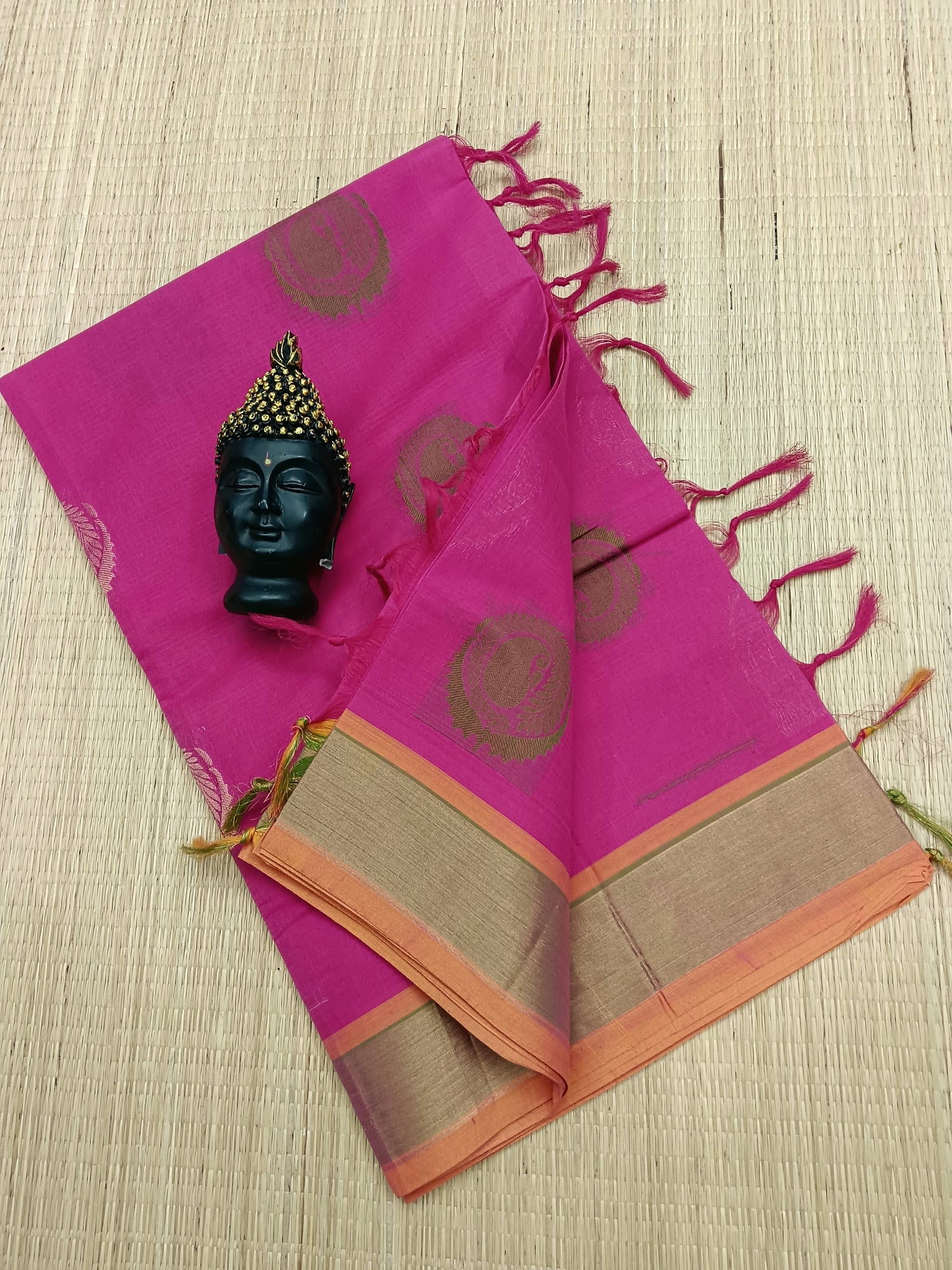 Negamam Cotton Saree - Mango Buta - Zari -Pink - NC 08