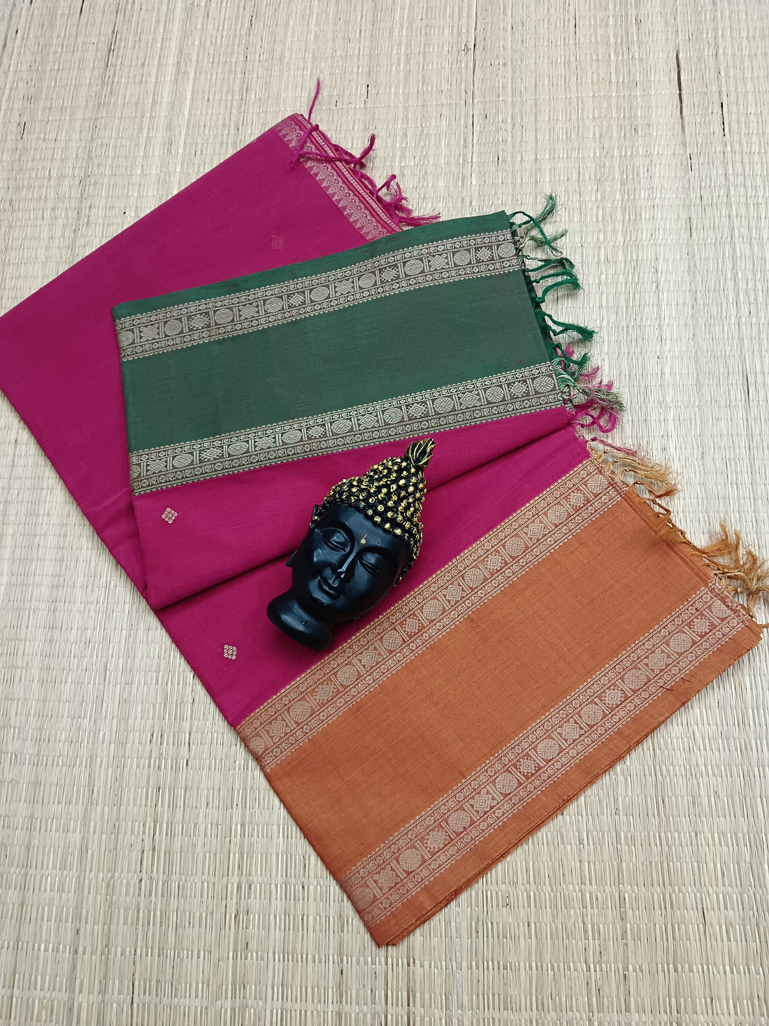 Heritage Handwoven Cotton - Ganga-Jamuna  - Rose -11