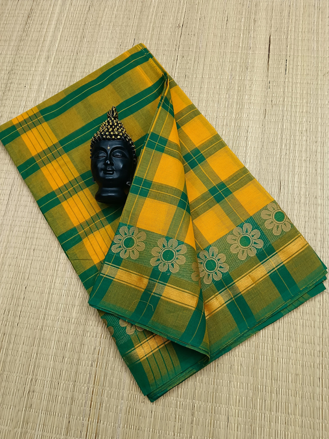 Kandangi Checks -Yellow With Green- 04