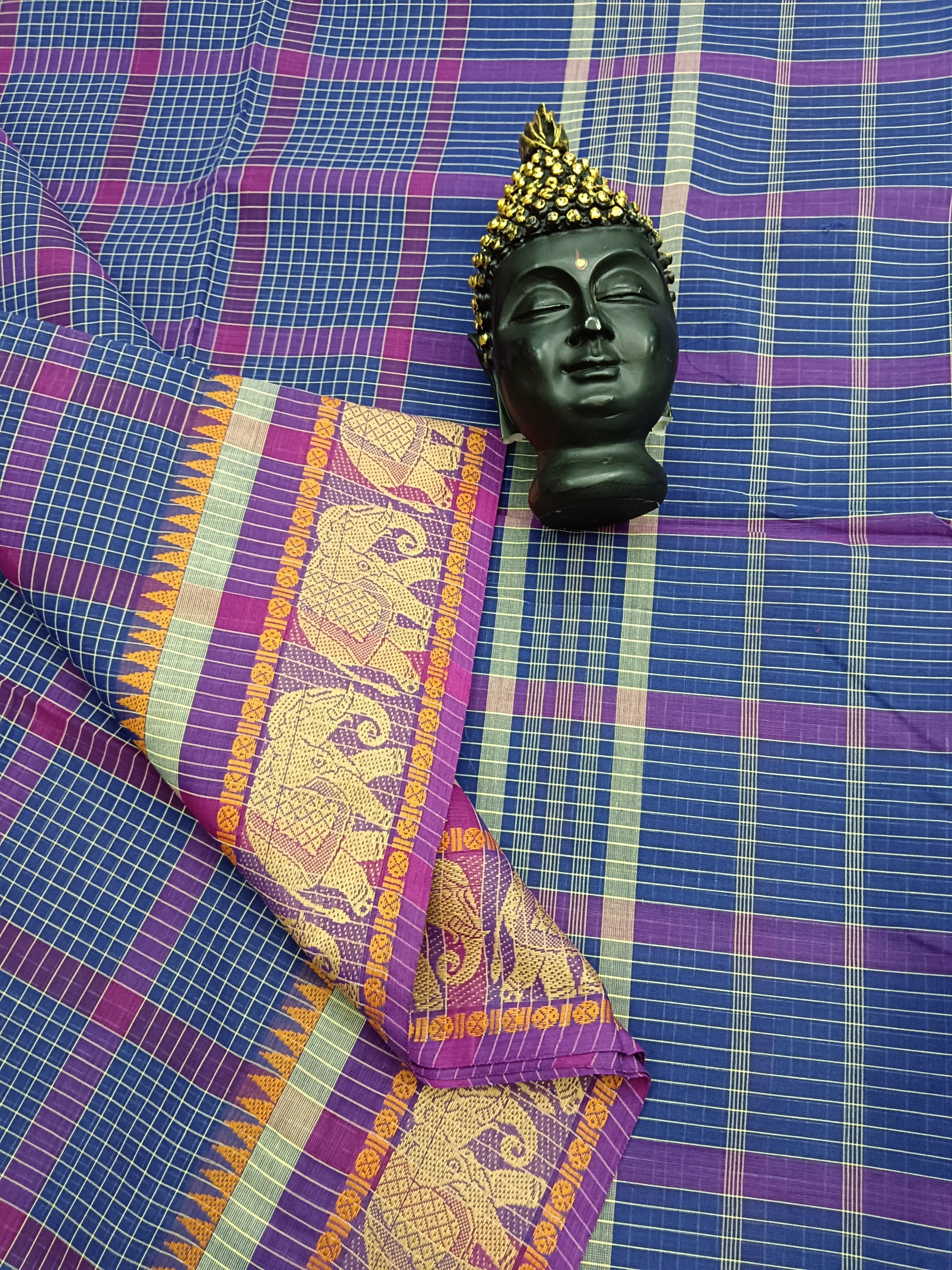 Kandangi Checks -Royal Blue With Mejantha  - 13