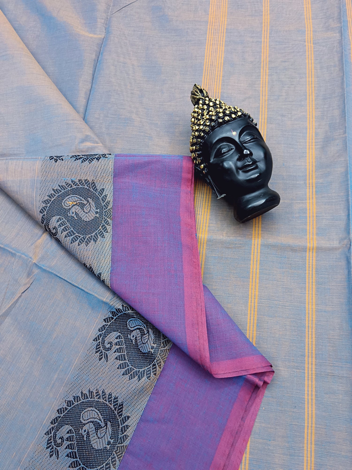 Chettinad Cotton - Daily Wear -Light Steel Blue Dual Tone - CDW14