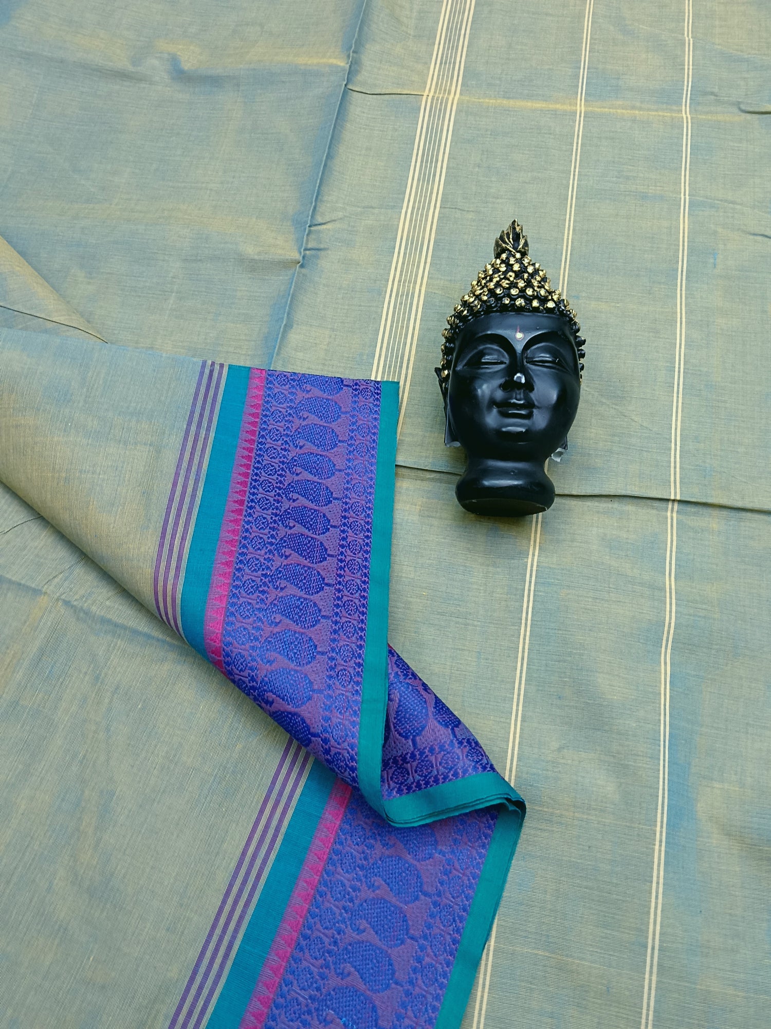 Chettinad Cotton - Daily Wear -Pale Turquoise  Dual Tone - CDW11