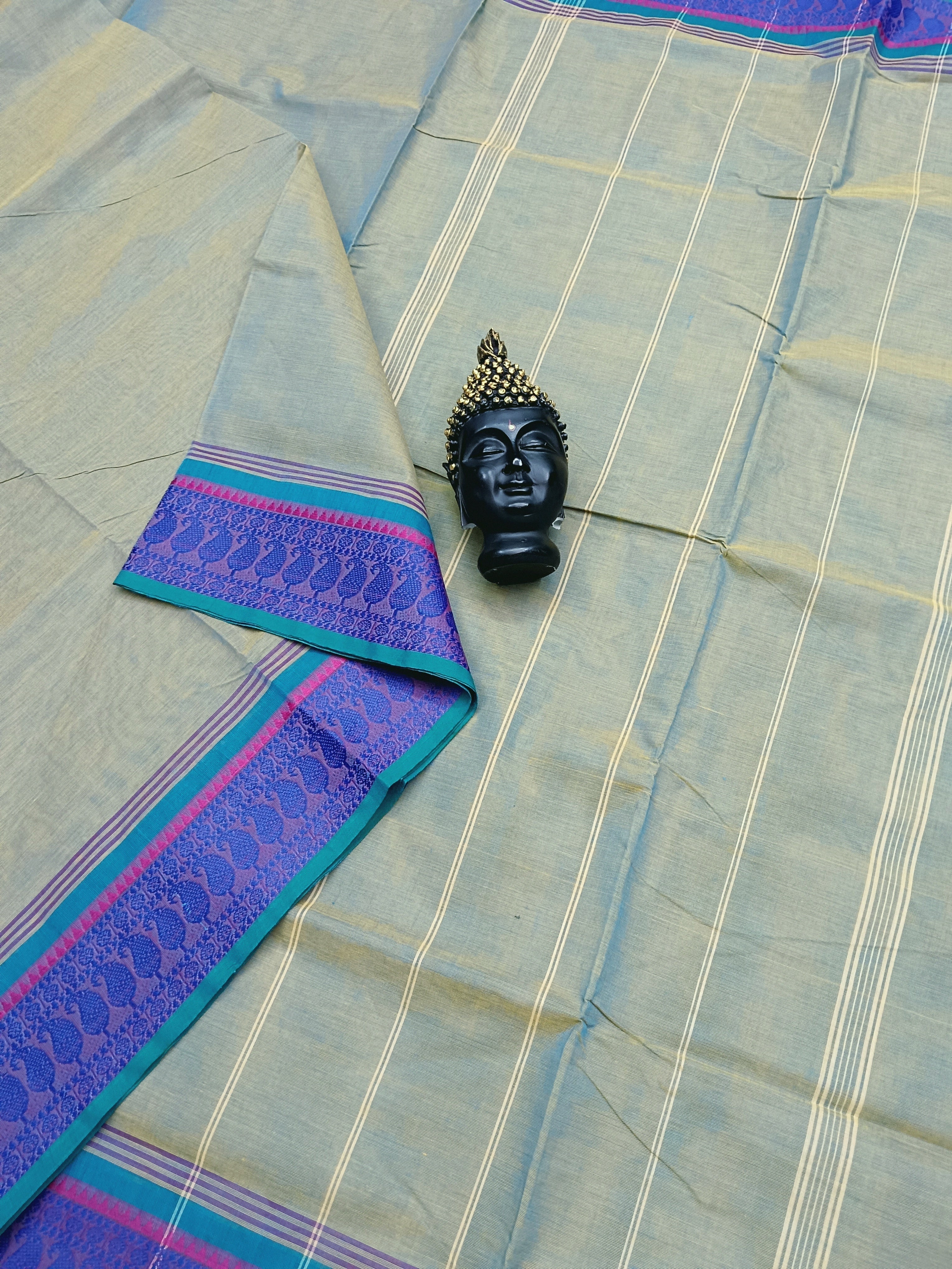 Chettinad Cotton - Daily Wear -Pale Turquoise  Dual Tone - CDW11