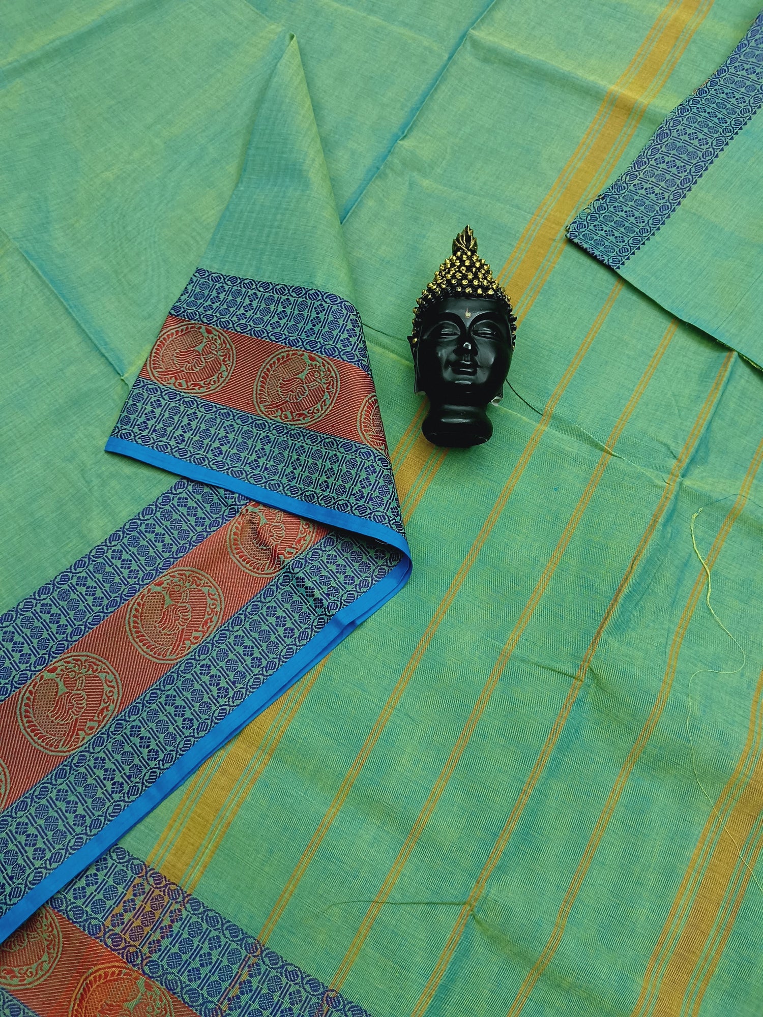 Chettinad Cotton - Daily Wear -Aqua green mixed blue- CDW01