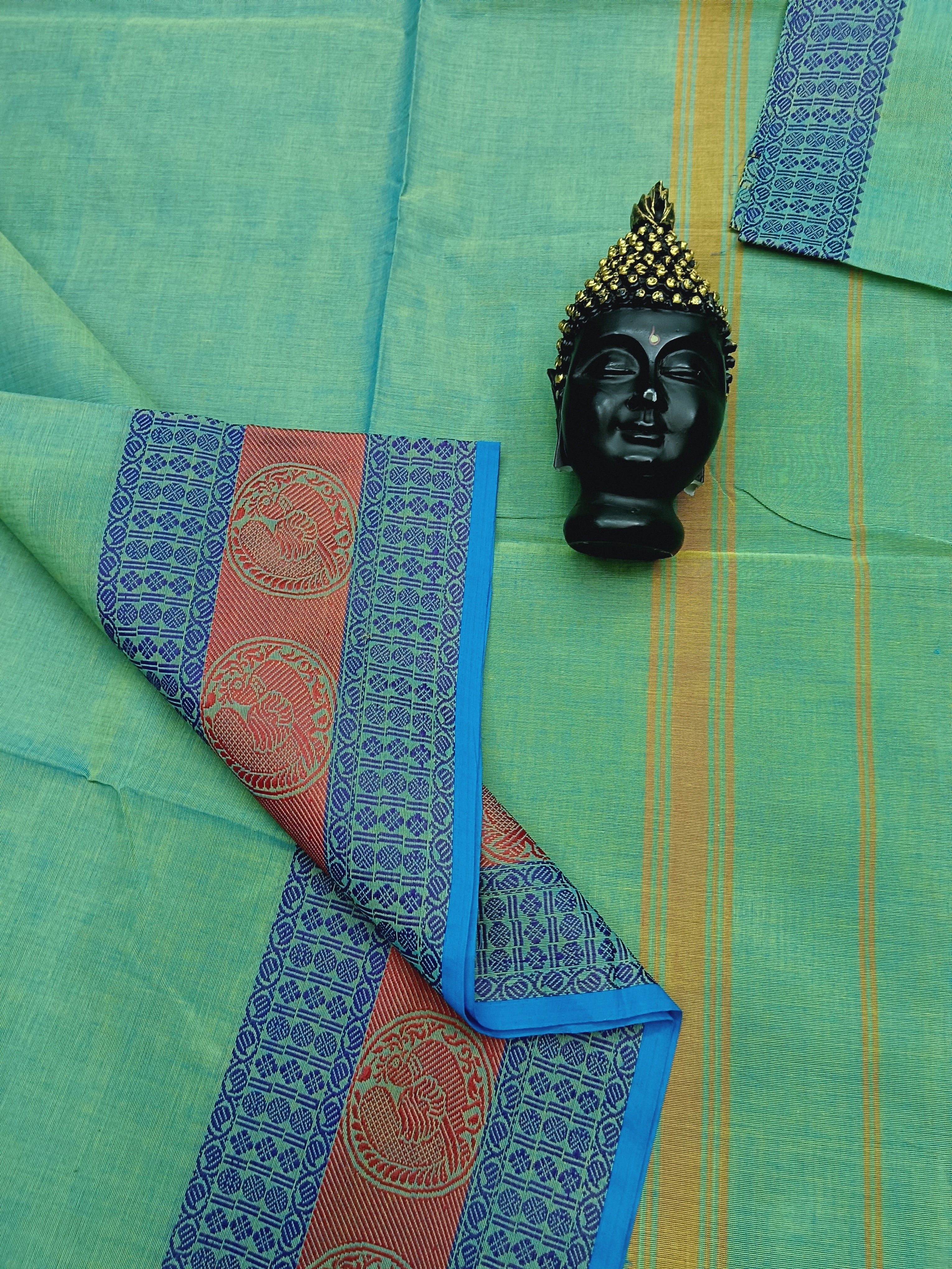 Chettinad Cotton - Daily Wear -Aqua green mixed blue- CDW01