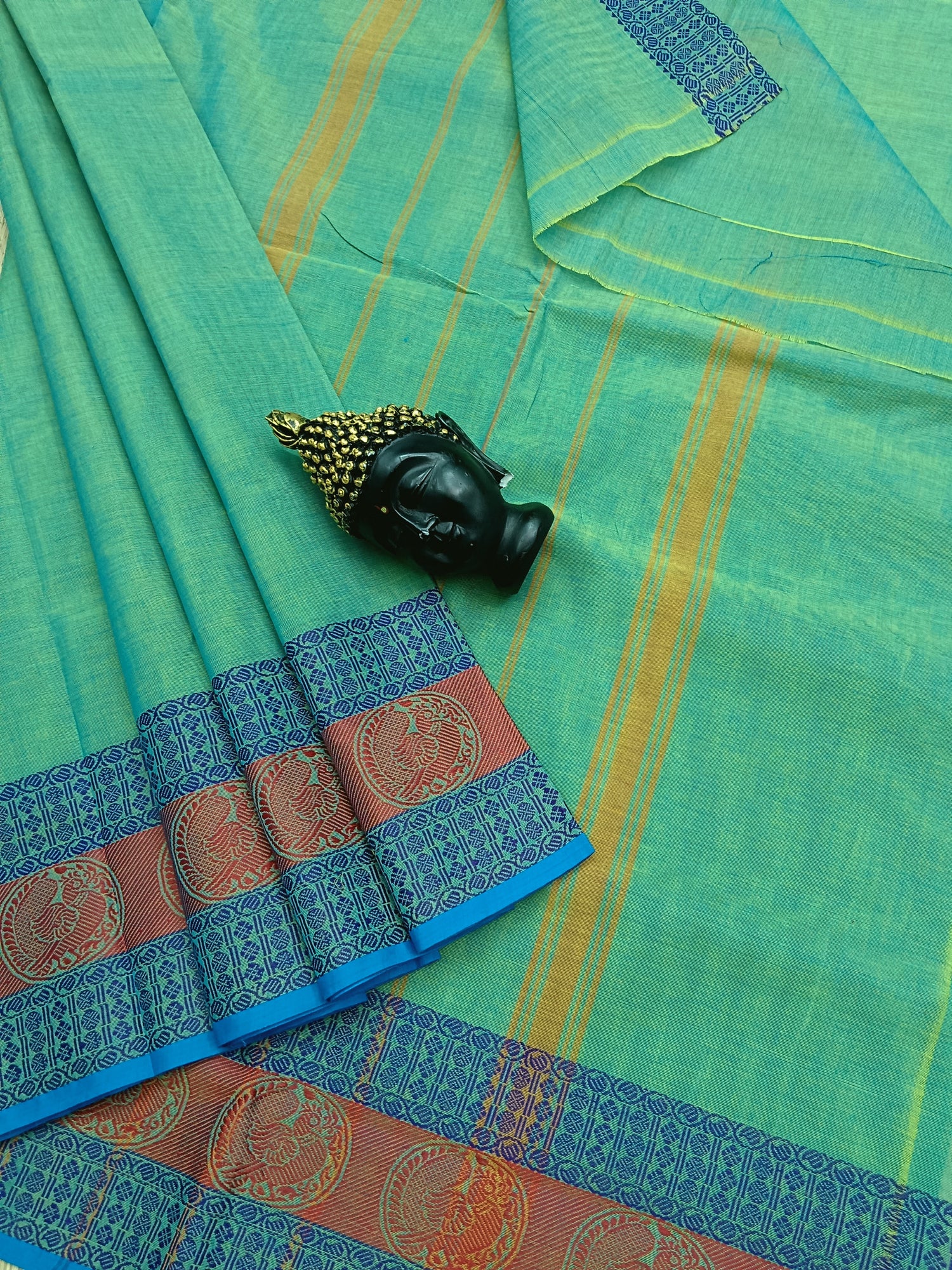 Chettinad Cotton - Daily Wear -Aqua green mixed blue- CDW01