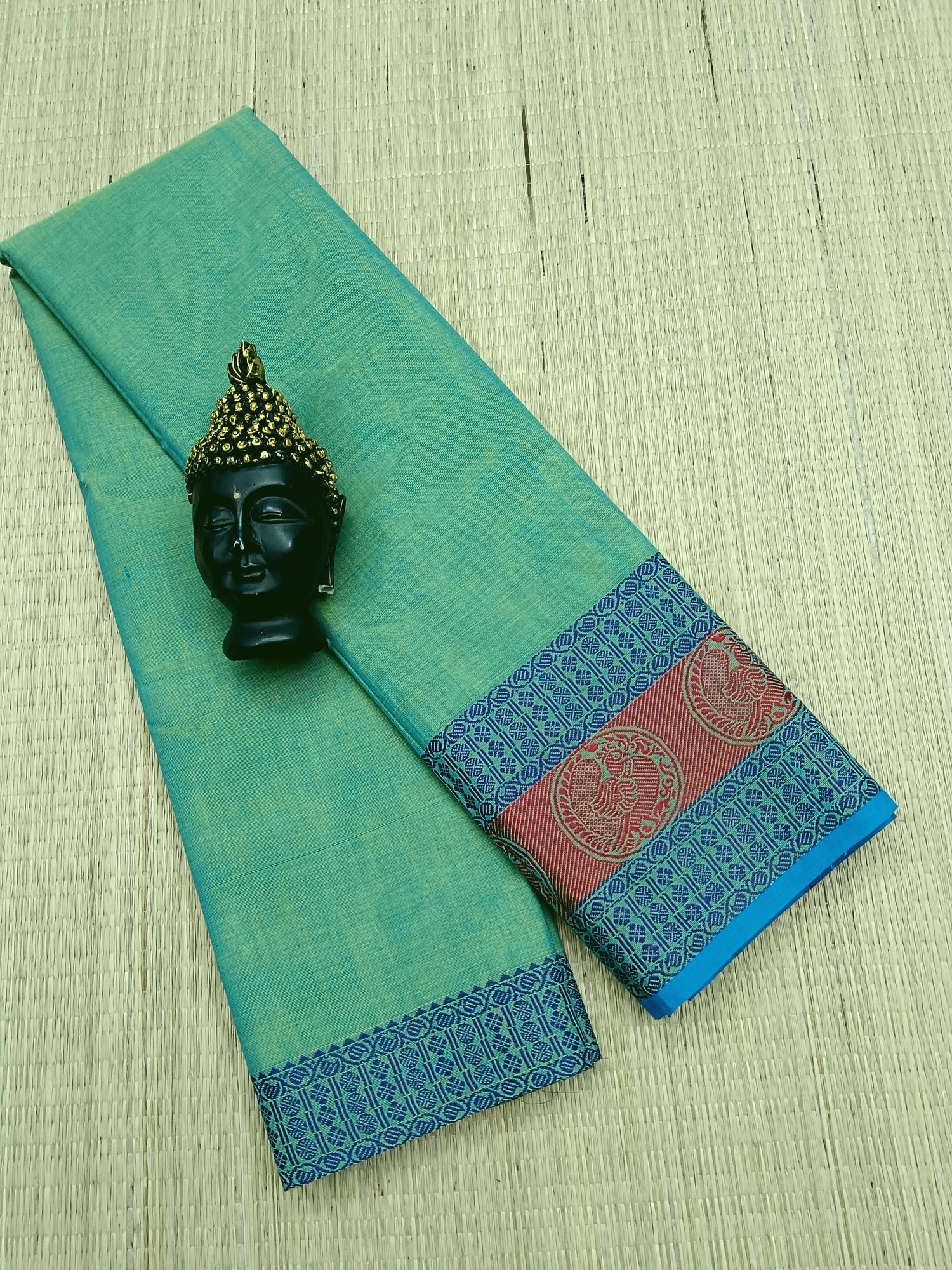 Chettinad Cotton - Daily Wear -Aqua green mixed blue- CDW01