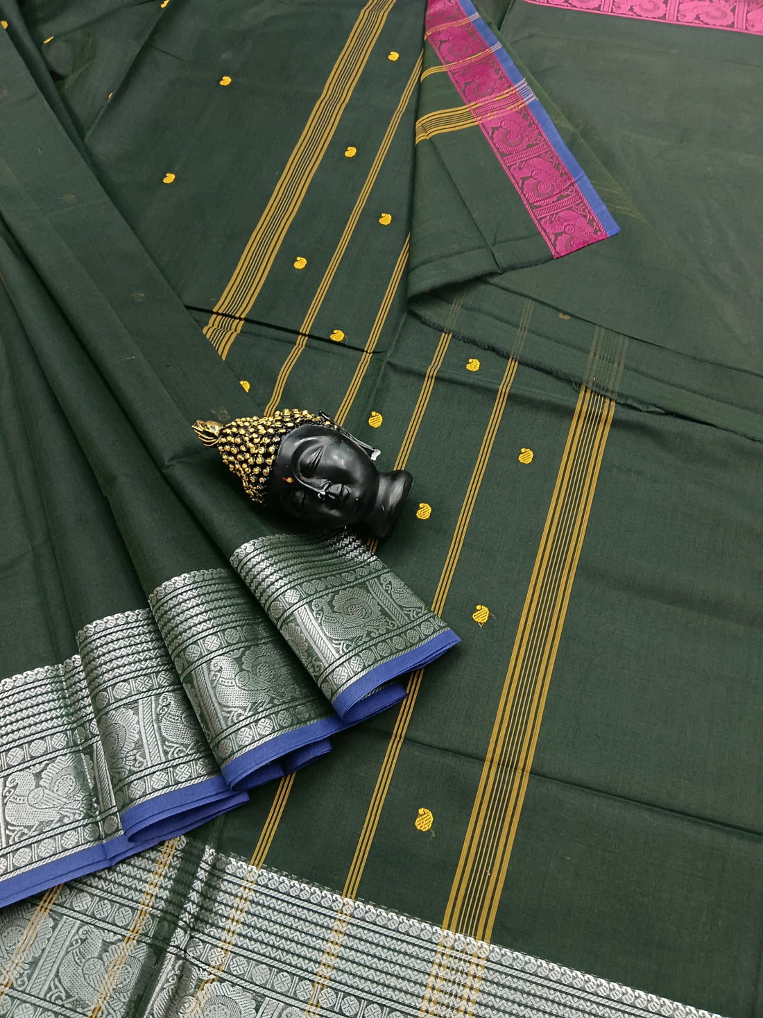 Kanchi Cotton - Festival Fusion- Dark Green -KCFB01