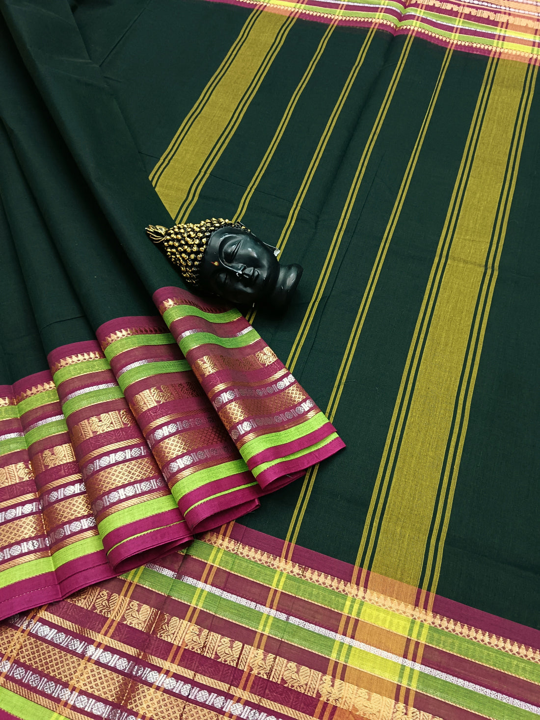 Kanchi Cotton - Festival Fusion - Dark green - KCFP25