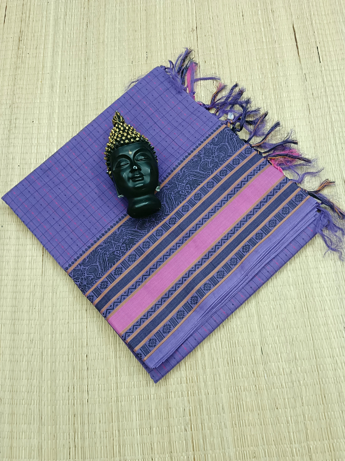 Heritage Handwoven cotton -Lakshadeepam-Lavender -20