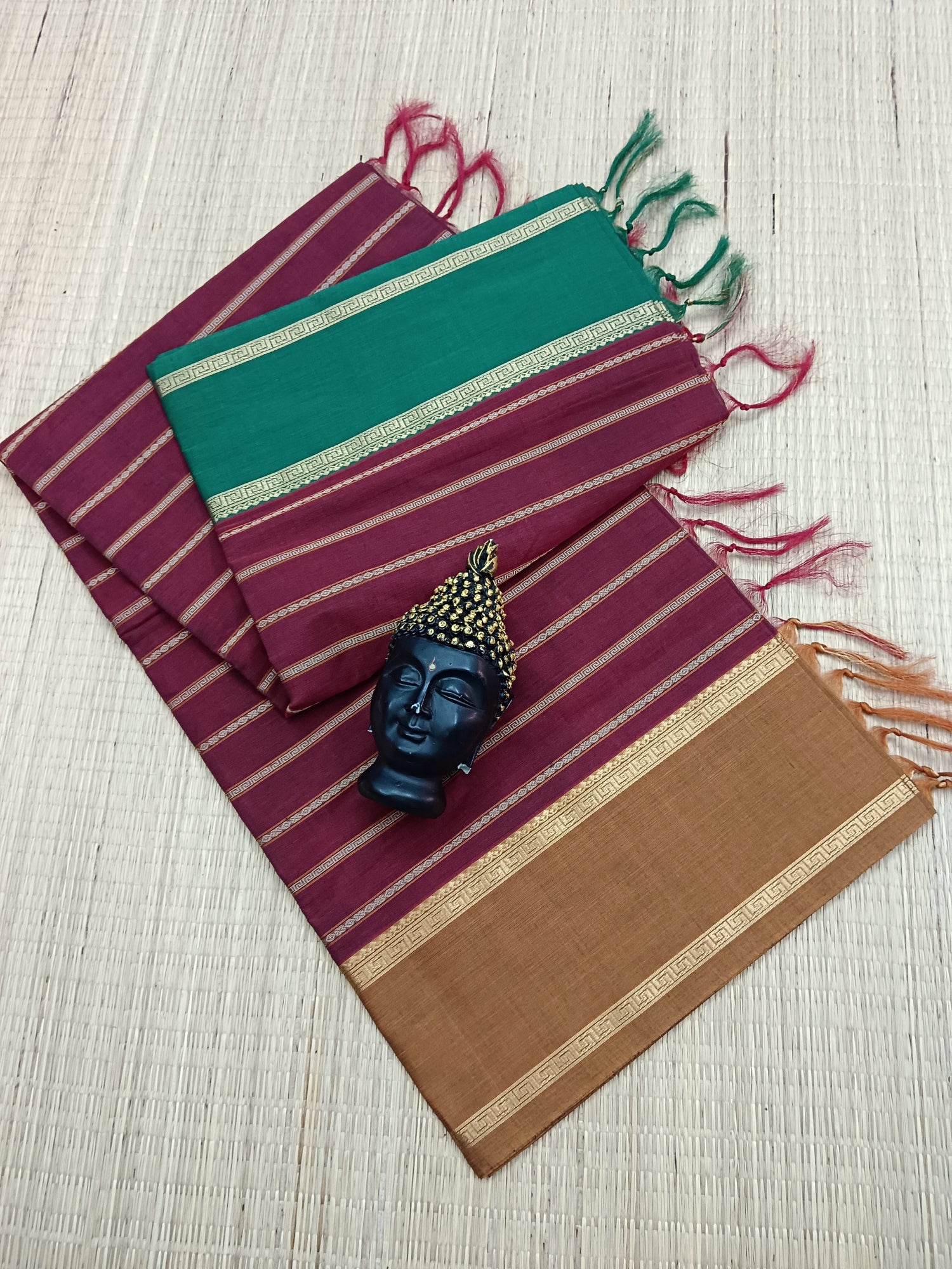 Heritage Handwoven cotton -Veldhari-Dark Maroon -26