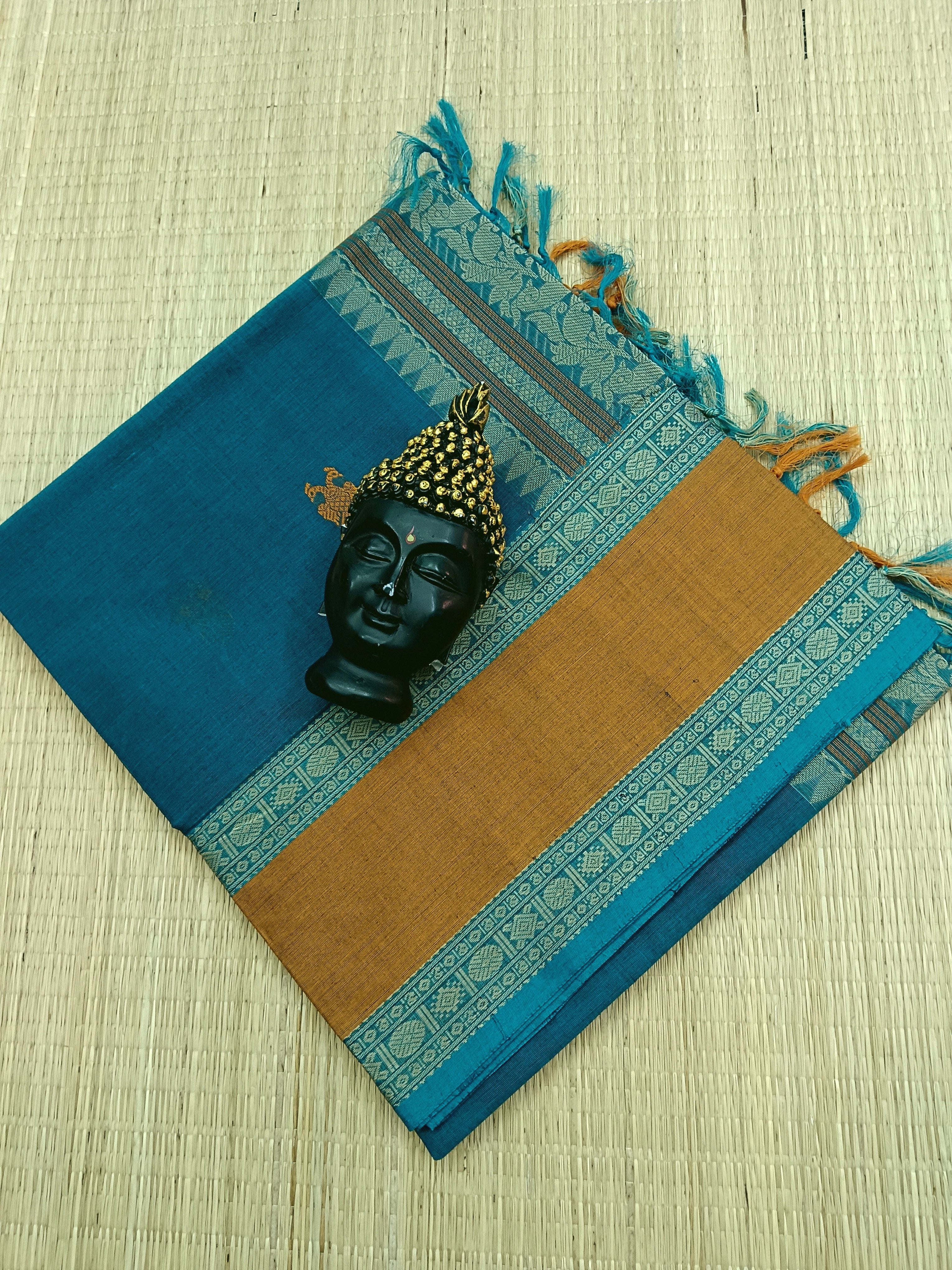 Heritage Handwoven cotton - Greenish Blue -08