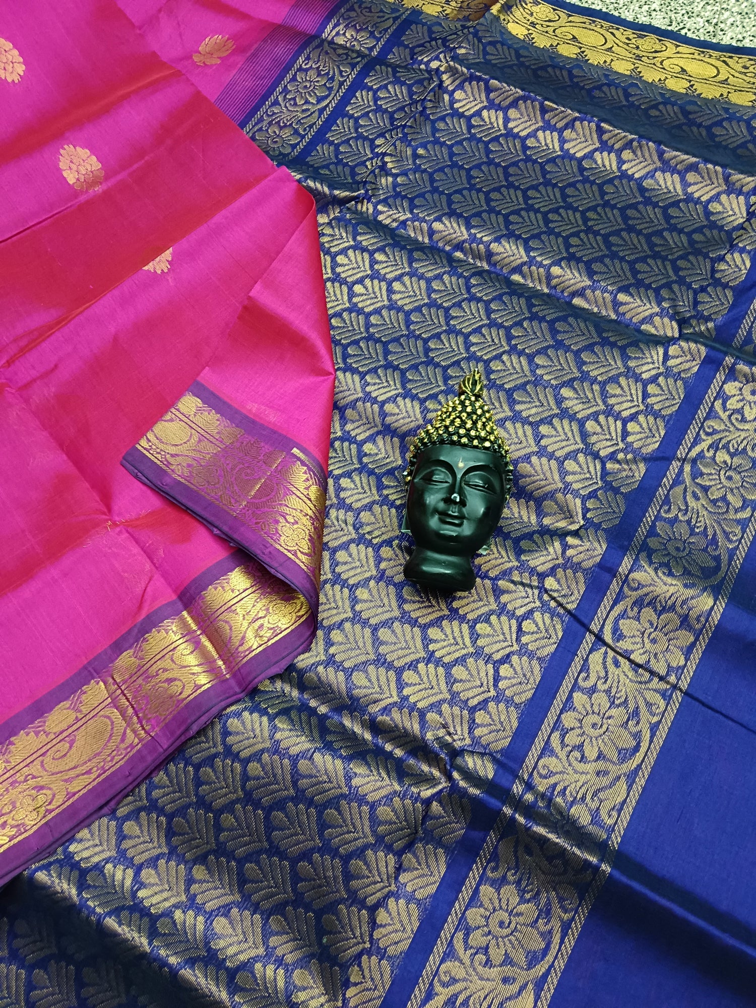 Handloom Kanchi Silk Cotton -Butta-Pink - HSC16