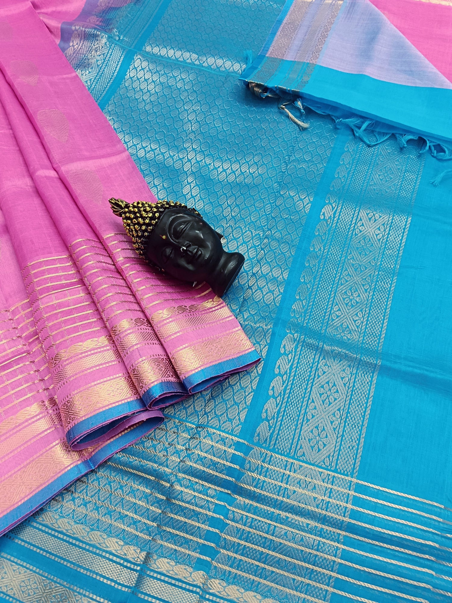 Handloom Kanchi  Silk Cotton -Butta- Baby Pink- HSC21