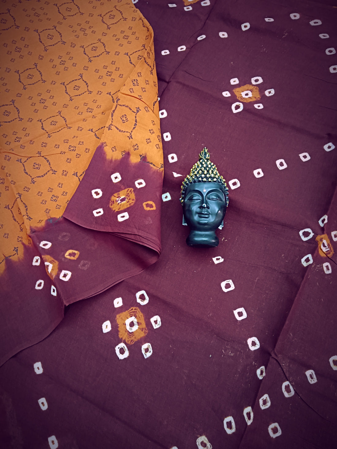 Madurai Sungudi Cotton - Light Brick - MS01